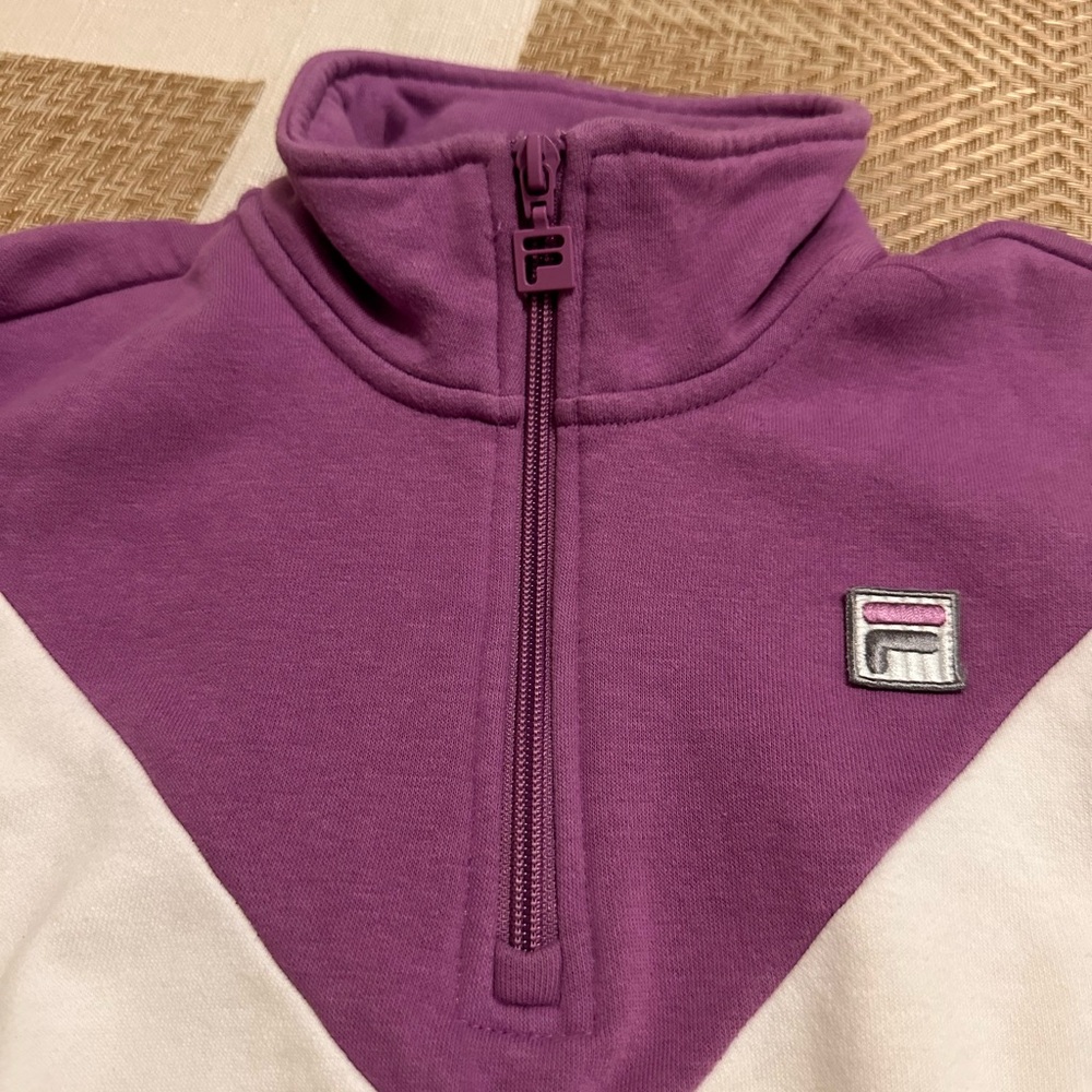 Fila Purple and White Quarter-Zip Jacket